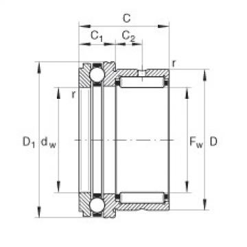 FAG Needle roller/axial ball bearings - NKX45-XL