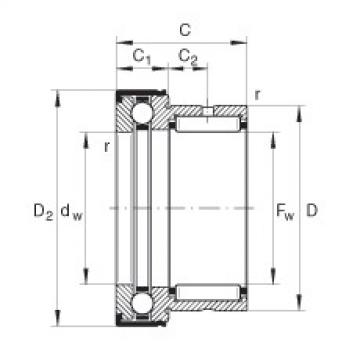 FAG Needle roller/axial ball bearings - NKX60-Z-XL