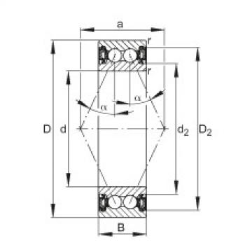 FAG Angular contact ball bearings - 3812-B-2RZ-TVH