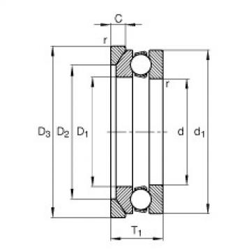 FAG Axial deep groove ball bearings - 53210 + U210