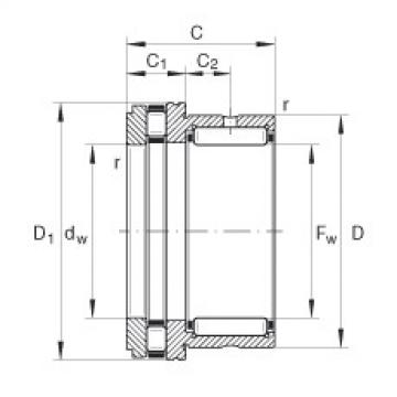 FAG Needle roller/axial cylindrical roller bearings - NKXR15-XL