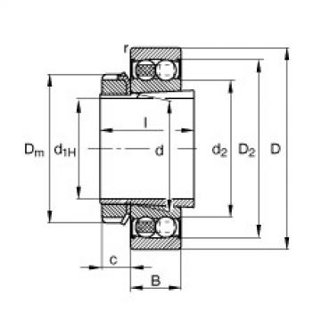 FAG Self-aligning ball bearings - 2206-K-2RS-TVH-C3 + H306