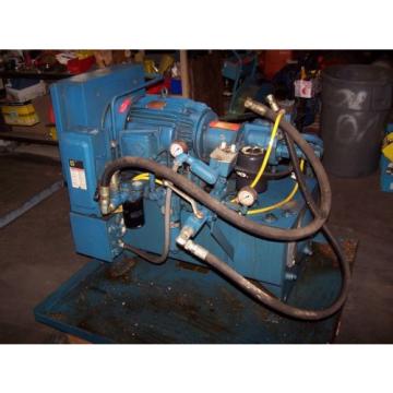 VICKERS 15 HP HYDRAULIC POWER UNIT 30 GALLON 3000 PSI PVQ20-B2R-SE1S-21