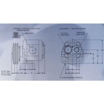 HYDRAULIC CLUTCH PUMP Belt Driven - 11 GPM - 3,000 PSI - 2 Groove 7&#034; Pulley