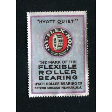 Vintage Poster Stamp Label HYATT QUIET AUTOMOBILE BEARINGS HY FLEX ROL logo