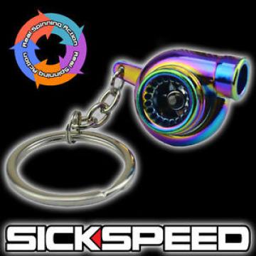 NEO CHROME METAL SPINNING TURBO BEARING KEYCHAIN KEY RING/CHAIN FOR CAR/TRUCK D