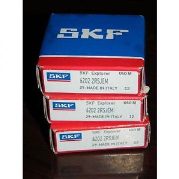 3 pcs SKF 6202 2rsjem radial deep groove metric ball bearings NEW OLD STOCK