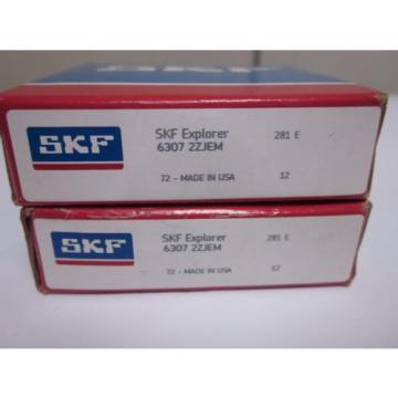 SKF 6307-2ZJEM  Shielded/ 6307 2RSJEM Sealed- Deep Groove Radial Ball Bearings