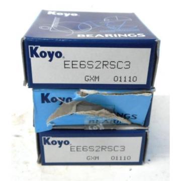 KOYO, RADIAL BALL BEARINGS, EE6S2RSC3, 3/4&#034; X 1-5/8&#034; X 7/16&#034;, EE6S2RS, LOT OF 3