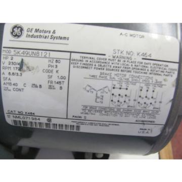 GE K464 MOTOR  2HP 3PH 1725RPM 6.6A/STEARNS 105552100032