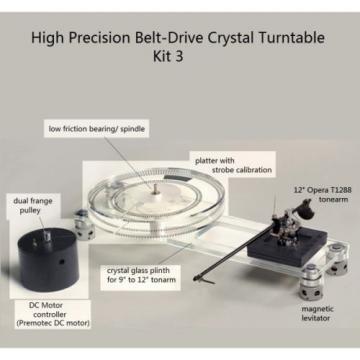 Turntable kit 3 : bearing + platter + motor controller + plinth &amp; foot