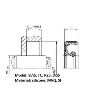 (pack) Rotary shaft oil seal 12 x 24 x (height, model)