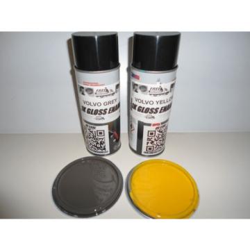 Volvo Excavator Machinery Yellow &amp; Grey Gloss paints 400ml Aerosols