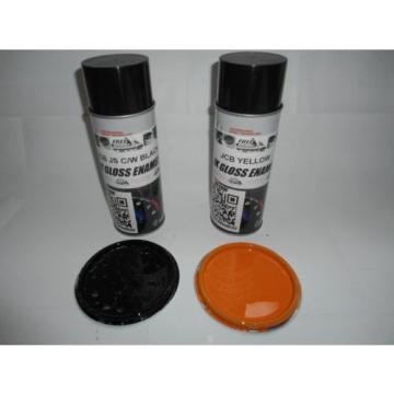 JCB JS Excavator Yellow &amp; Counterweight Black Gloss paint 400ml Aerosols