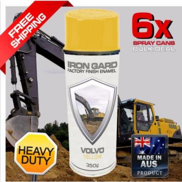 6x IRON GARD Spray Paint VOLVO YELLOW Excavator Dozer Loader Bucket Attachment