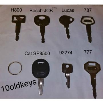 Excavator, Plant, Digger &amp; Tractor Key Set - 7 Keys - Replacement Keys - Spare