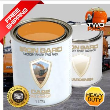 IRON GARD 1L Two Pack Paint CASE ORANGE Excavator Auger Loader Bucket Skid Attac