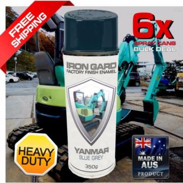 6x IRON GARD Spray Paint YANMAR BLUE GREY Excavator Dozer Loader Bucket Attach