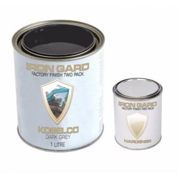 IRON GARD 1L Two Pack Paint KOBELCO DARK GREY Excavator Bucket Attach Mini Dig