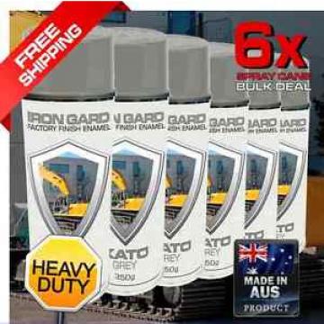 6x IRON GARD Spray Paint KATO GREY Excavator Dozer Auger Bucket Teeth Crane Ton