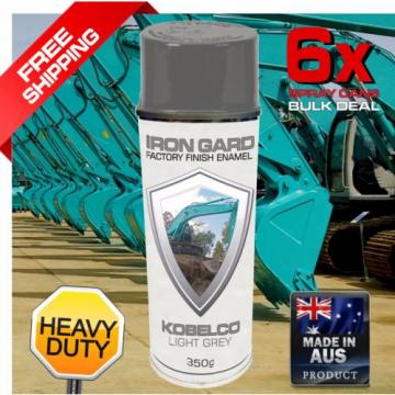 6x IRON GARD Spray Paint KOBELCO LIGHT GREY Excavator Digger Dozer Loader Bucket