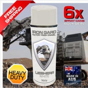 6x IRON GARD Spray Paint LIEBHERR WHITE Excavator Truck Loader Mining Dump