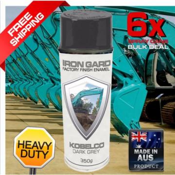 6x IRON GARD Spray Paint KOBELCO DARK GREY Excavator Digger Dozer Loader Bucket