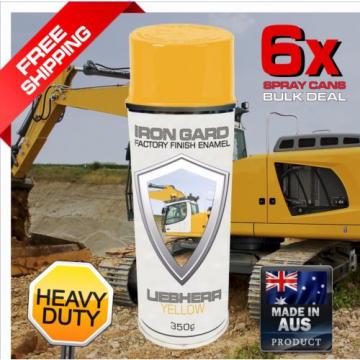 6x IRON GARD Spray Paint LIEBHERR YELLOW Excavator Crane Machine Bucket Attach