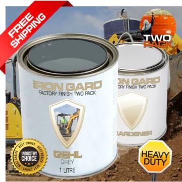 IRON GARD 1L Two Pack Paint GEHL GREY Excavator Auger Loader Bucket Attachment