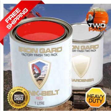 IRON GARD 1L Two Pack Paint LINK BELT RED Excavator Loader Bucket Attach Skid