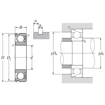 6002LHNC3, Single Row Radial Ball Bearing - Single Sealed (Light Contact Rubber Seal) w/ Snap Ring Groove